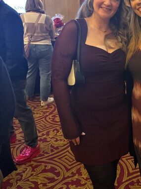 Women's Burgundy Long-Sleeve Bodycon Dress - Brand